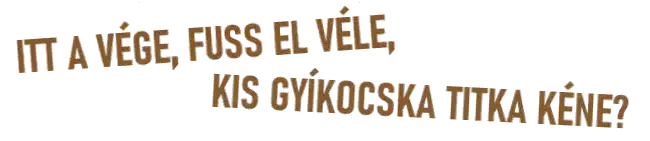 ITT A VÉGE, FUSS EL VÉLE, KIS ROBOTGYÍK TITKA KÉNE?