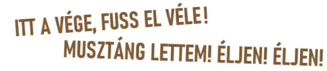 ITT A VÉGE, FUSS EL VÉLE, MUSZTÁNG LETTEM, ÉLJEN, ÉLJEN!